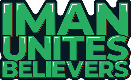 Aesthetic lettering vector design symbolizing the unification of believers through faith.のイラスト素材