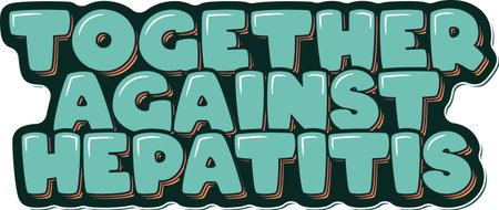 Engaging lettering vector design uniting individuals in the fight against hepatitis.のイラスト素材