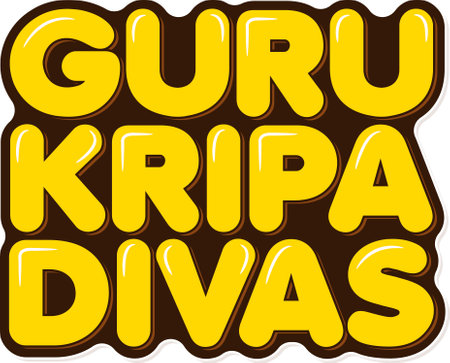Celebrate the essence of spiritual guidance with this vibrant lettering vector design, adorned with the divine blessings of the guru.のイラスト素材