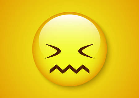 afraid close eyes emoticon character Vector illustration.のイラスト素材