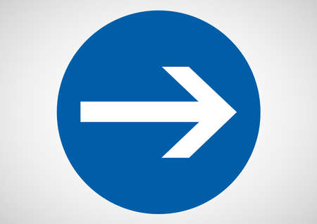 Turn right direction traffic sign.