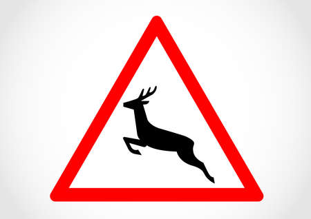 Wild animals cross traffic sign.のイラスト素材