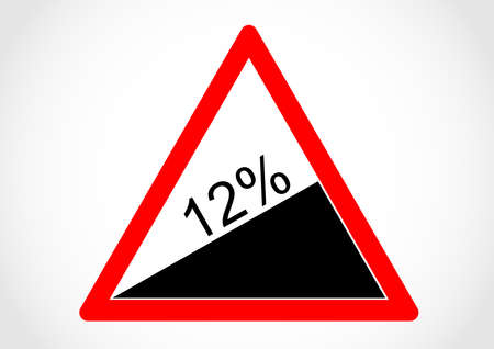 Steep hill upwards signのイラスト素材