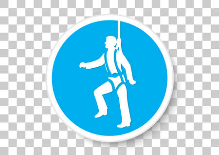 Safety Harness Must Be Worn industrial sign illustration.のイラスト素材