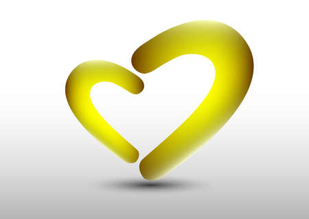 heart yellow shape logo designのイラスト素材