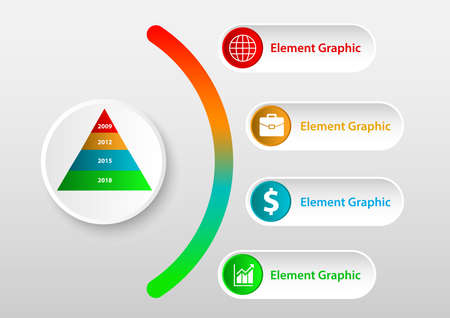 Analysis chart data with icon descriptionのイラスト素材