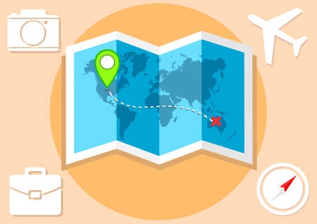 Travel world map graphicのイラスト素材