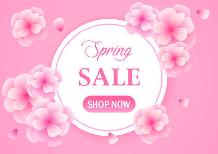spring sale shopping decorationのイラスト素材