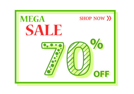 mega sale discount bannerのイラスト素材