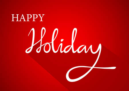 happy holiday text handwritingのイラスト素材