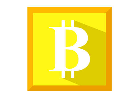 bitcoin square icon yellowのイラスト素材