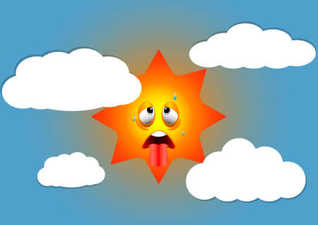 hot summer weather illustrationのイラスト素材