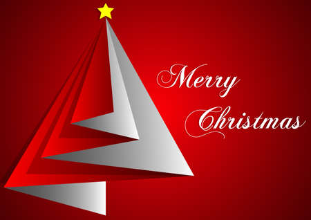 merry christmas background paper illustration red colorのイラスト素材