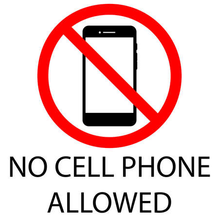 vector design of cellphone prohibition signのイラスト素材