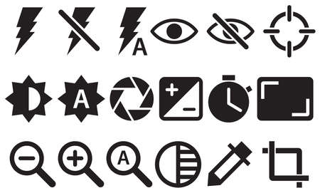 camera setting icon set