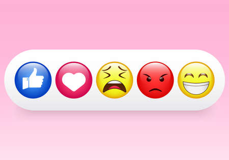high quality social media emoticons. icon collection set vector illustration