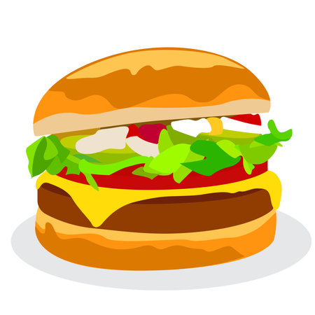 burger flat iconのイラスト素材