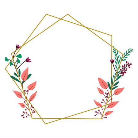leaves frame border illustration background.のイラスト素材