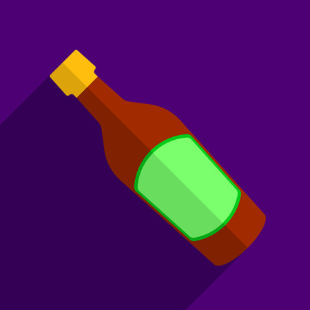 red bottle icon illustration background.のイラスト素材