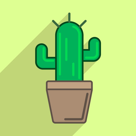 cactus flat icon illustration background.のイラスト素材