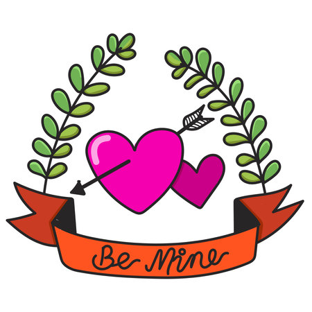 be mine love banner illustration background.のイラスト素材