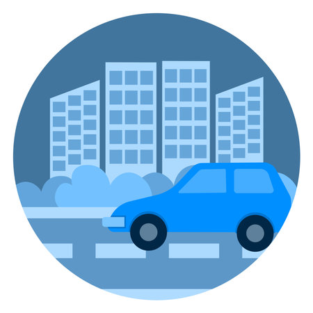 car on the way drawのイラスト素材