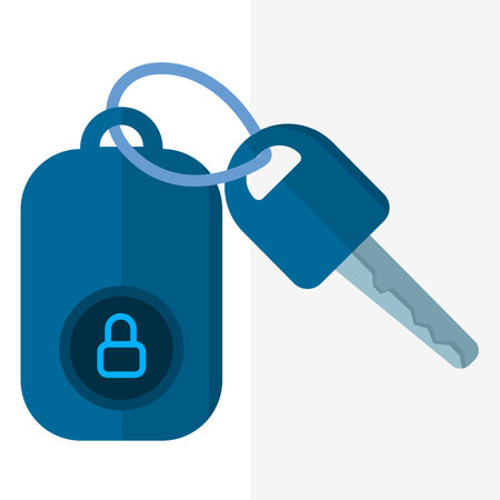 locking car key flat iconのイラスト素材