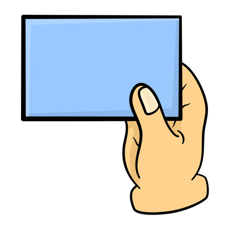 hand holding blank card templateのイラスト素材