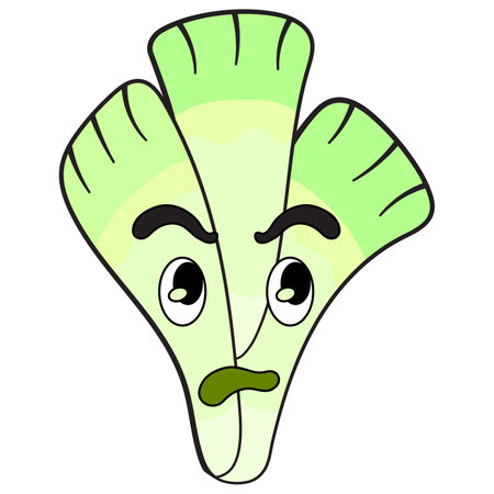 lettuces cartoon face illustration background.のイラスト素材