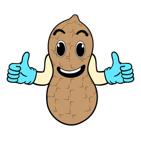 peanut cartoon character illustration background.のイラスト素材