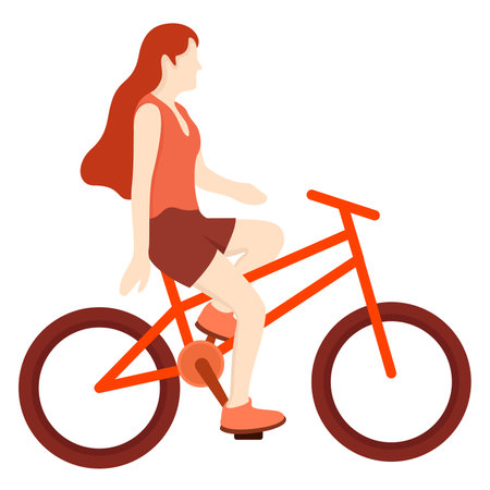 woman driving cycle illustration background.のイラスト素材