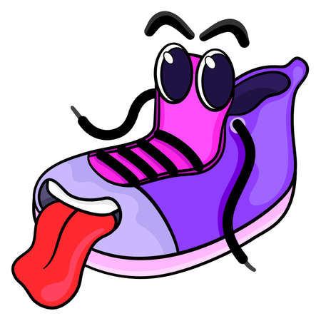 Illustration of shoes cartoon characterのイラスト素材