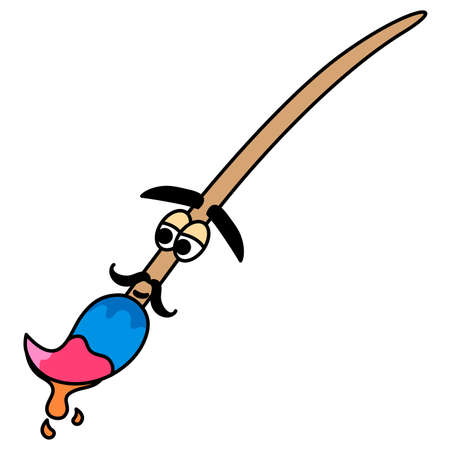 Paint brush cartoon flat design vector illustrationのイラスト素材