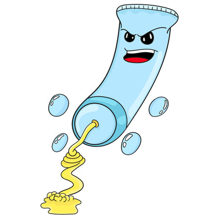 cartoon illustration of pasta character squirtのイラスト素材