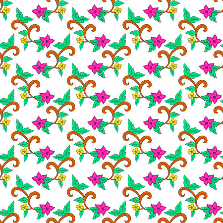 floral repeat seamless patternのイラスト素材