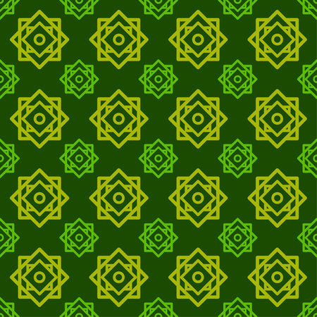 green religion mosaic ornament seamless patternのイラスト素材
