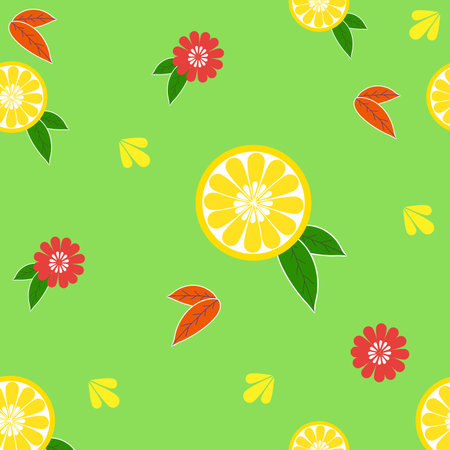 lemons repeat pattern textile. vector illustration seamless textile templateのイラスト素材