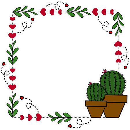 valentines frame border decoration. decoration doodle drawingのイラスト素材