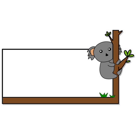 koala animal note blank template. decoration doodle drawingのイラスト素材