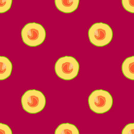 melon fruit repeat pattern. vector illustration seamless textile templateのイラスト素材