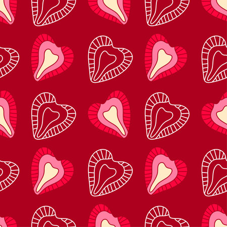 strawberry fruits repeat pattern. seamless textile background templateのイラスト素材