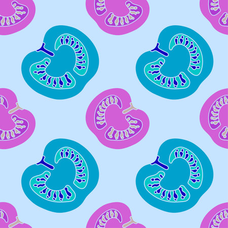 tomato slice repeat pattern background. seamless textile background templateのイラスト素材