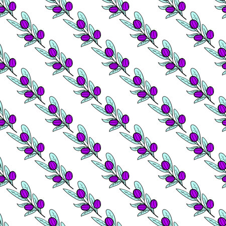 purple berry repeat leaf background. textile mosaic designのイラスト素材