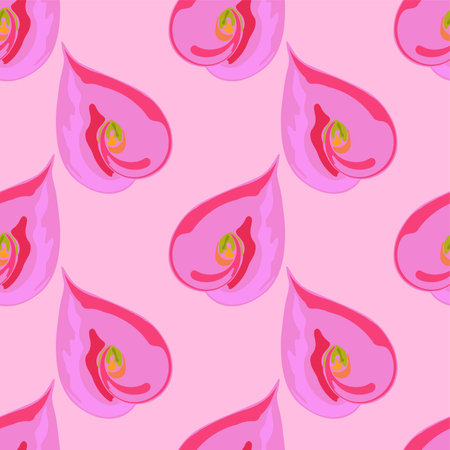 dragon love pink blossom seamless pattern. textile background mosaic designのイラスト素材