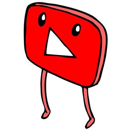 video social media with cute character. cartoon illustration sticker mascot emoticonのイラスト素材