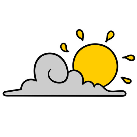 the sun was covered in cloudsのイラスト素材