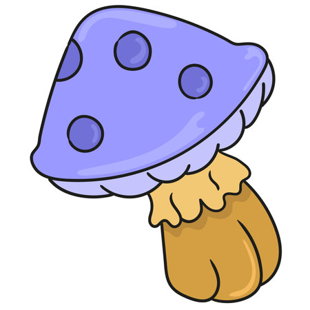 mushrooms are purpleのイラスト素材