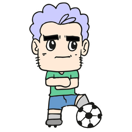 cartoon character soccer playerのイラスト素材