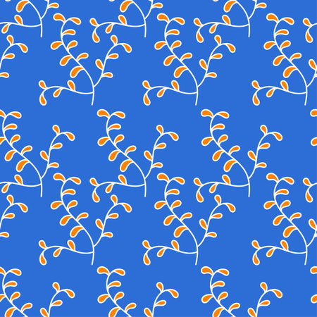 Blue green nautical seaweed seamless background print. repeat pattern background designのイラスト素材