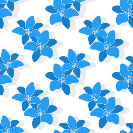 blue blossom seamless background print. Great for summer vintage fabric, scrapbooking, wallpaper, giftwrap. repeat pattern background designのイラスト素材